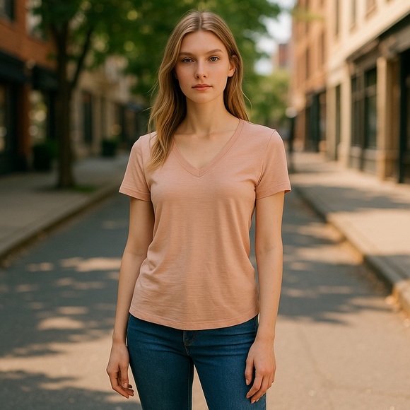 White House Black Market Women's V-Neck Pink Top T-shirt XS NWT - Picture 12 of 12
